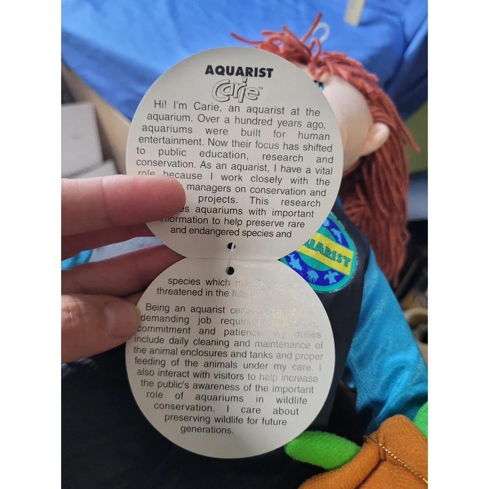 Vintage 1997 Carie Aquarist Plush Doll With tags And‎ Accessories